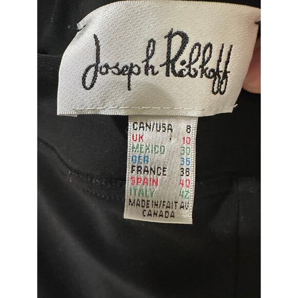 Joseph Ribkoff Black Slim Stretch Pants Pull-On Straight Leg Trousers, size 8 - Picture 3 of 7